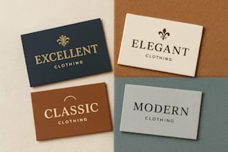 design clothing label, hang tag and brand label
