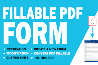 create and design fillable PDF form or interactive adobe form
