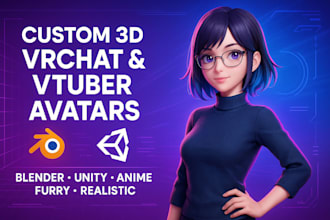 create and rig high quality custom vrchat avatar, vtuber, furry or nsfw 3d model