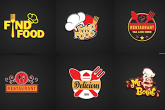 do unique food, drink, cafe, bakery and restaurant logo with menu design