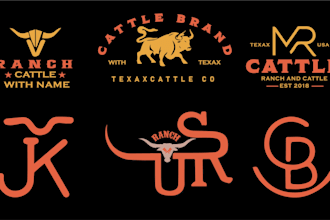 design minimalist western ranch cattle brand word mark farm logo or any graphic