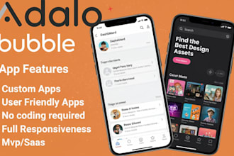 develop bubble io adalo glide flutter bubble mvp ai api web app saas mobile app