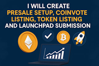setup token presale, coingecko listing, token listing and launchpad submission
