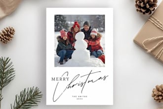 design a christmas card, greeting card, holiday card cerificate, poster card