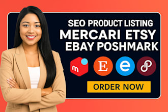 do SEO product listings for mercari listing etsy ebay  poshmark cross listing