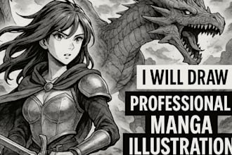 draw manga comic book illustration, digital illustration and digital painting