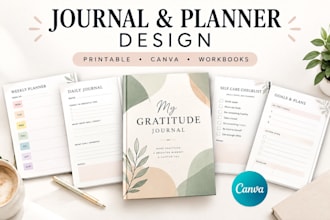 design a printable journal, planner or workbook in canva
