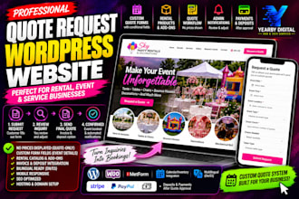build a wordpress rental website with a custom quote system