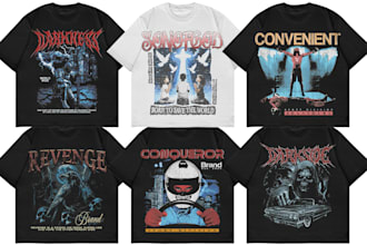 create an amazing grunge style tshirt design