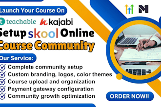setup skool online course community mighty network circle so ghl kajabi course