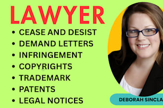 issue a cease and desist letter for copyright or trademark