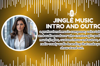produce epic podcast music jingle and create custom intro and outro