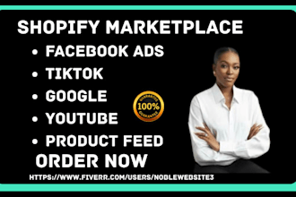 setup shopify marketplace feedhub facebook tiktok ads google youtube shop