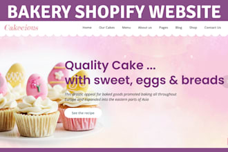 design bakery shopify store bakery cake website pastries website cookies store