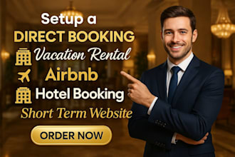 setup a direct booking vacation rental airbnb hotel booking short term website