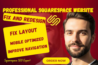 fix,redesign squarespace website for professional layout to convert visitor fast
