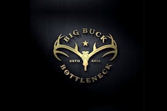 make unique hunting logo for the big buck bottleneck