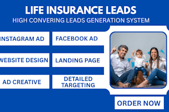 create a life insurance, iul insurance leads generation system via fb and ig ads