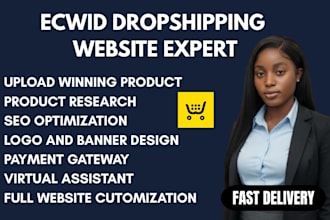 build ecwid dropshipping store redesign ecwid store via spocket alibaba syncee