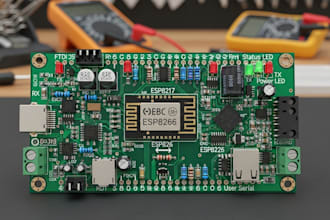 design custom iot and automation pcb using esp8266and user serial interfaces