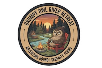 create a professional grumpy owl logo design