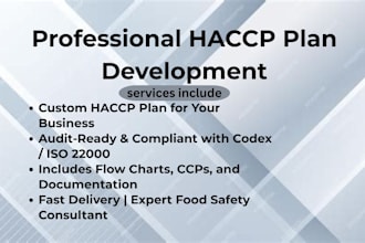 create, review, and implement a professional haccp plan for your food business