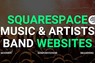 build modern squarespace music website for bands and artists website development