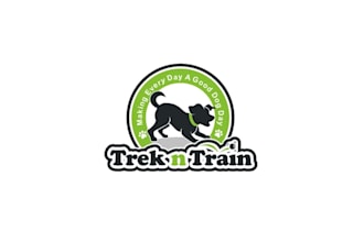 make modern dog logo for dog walking and hiking company