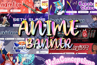 custom anime banner anime poster youtube channel art vtuber banner japanese art