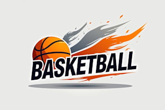design realistic basketball sport logo