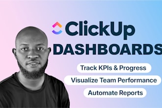 build custom clickup dashboards and automate KPI tracking