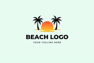 make eye catching beach logo for your company