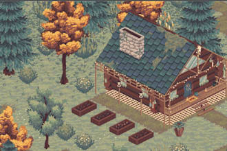 do isometric pixel art tilemap, props isometric pixel art building, environments