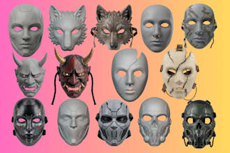 sculpt custom 3d mask 3d print and paint 3d cosplay 3d helmet for 3d printing