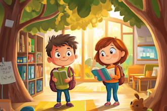 illustrate children story book illustration,
