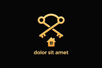 design high quality golden key and house logo with express delivery