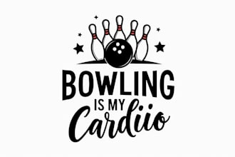 design outstanding bowling cardio sport logo
