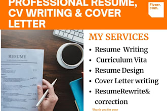 write and upgrade your resume, cv, cover letter , linkedin