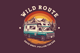 make vintage t shirt design for rv camping and outdoor