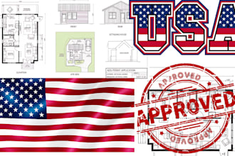 licensed architect, structural engineer USA stamp for floor plan