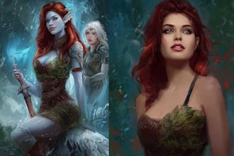 draw your rpg character in color illustration