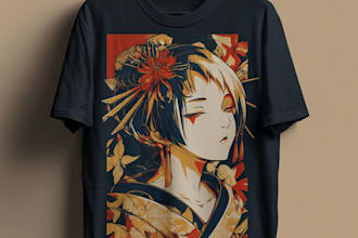 create t shirt design on japanese art