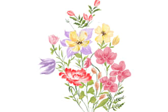 paint with watercolor flowers ,watercolor logo