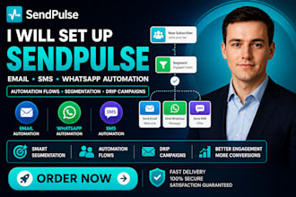 set up sendpulse email sms whatsapp automation flows segmentation drip campaign