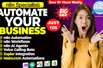 n8n ai agent n8n automation n8n workflow n8n api integration expert, voice agent