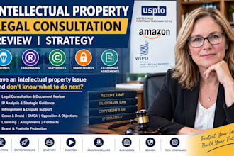 review and advise on intellectual property, trademark, copyright, patent matters