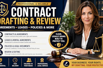 draft, review and edit contracts, agreements, leases, policies, legal documents