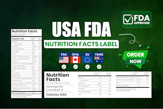 customize an fda compliant nutrition facts label for you
