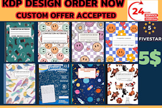 design your 2026 KDP composition notebook cover of any niche