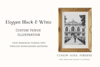 turn your home and wedding venues into digital illustration